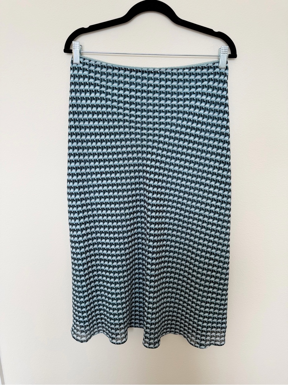 Nordstrom Teal Geometric Print Midi Skirt 1X / XXL Y2K